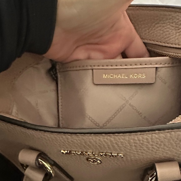 Michael Kors Taupe Satchel with Gold Accents - Picture 5 of 5
